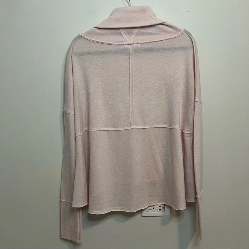We The Free Soft Pink Cowl Neck Sweater Boho Loungewear Athleisure Indie Lounge
